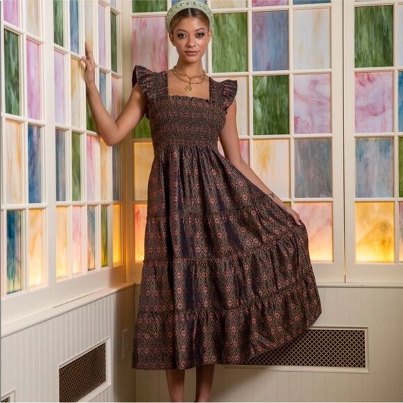 RARE! Hill House Home The Ellie Nap Dress Jewel Brocade - Picture 1 of 8